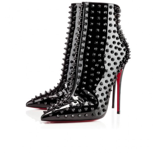 Christian Louboutin Ankle Boots patent leather black 120mm